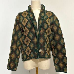 Vintage Ellen Richman Tapestry Jacket S Boho Western Southwestern Kilim Eclectic